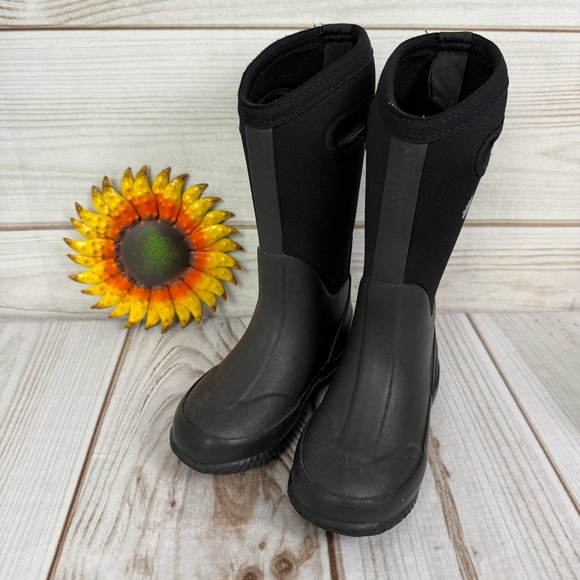 Oaki Black Neoprene Kids Rain/Snow Boots Size 10 - Picture 1 of 7